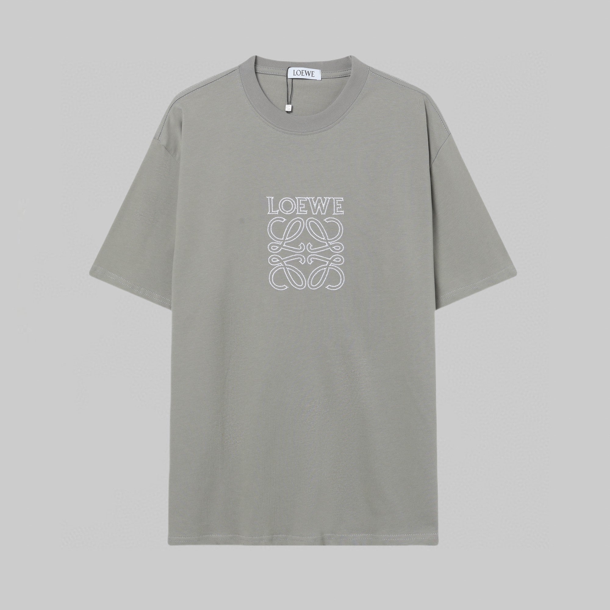 Embroidered crew neck cotton T-shirt