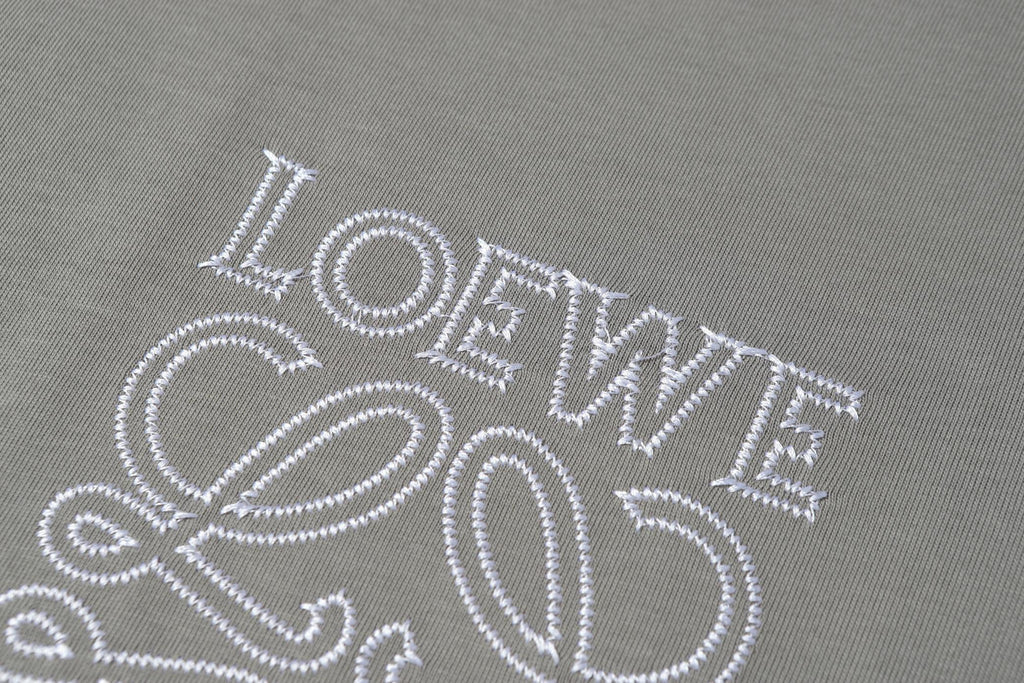 Embroidered crew neck cotton T-shirt