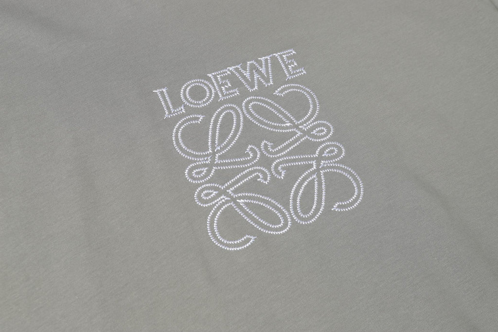 Embroidered crew neck cotton T-shirt