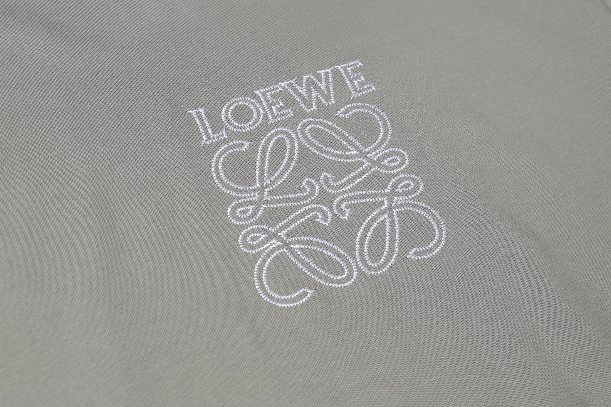 Embroidered crew neck cotton T-shirt