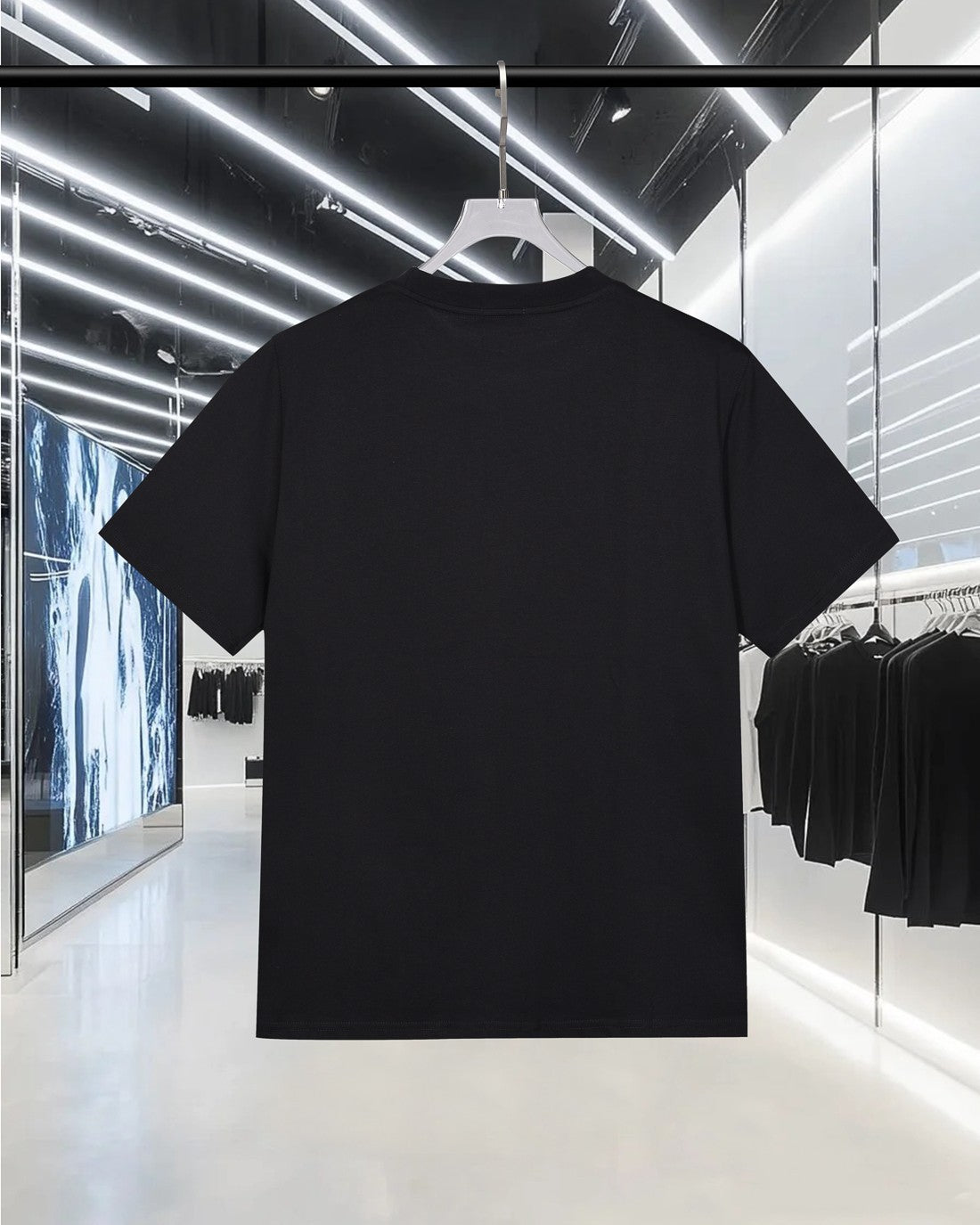 Diamond round neck cotton T-shirt