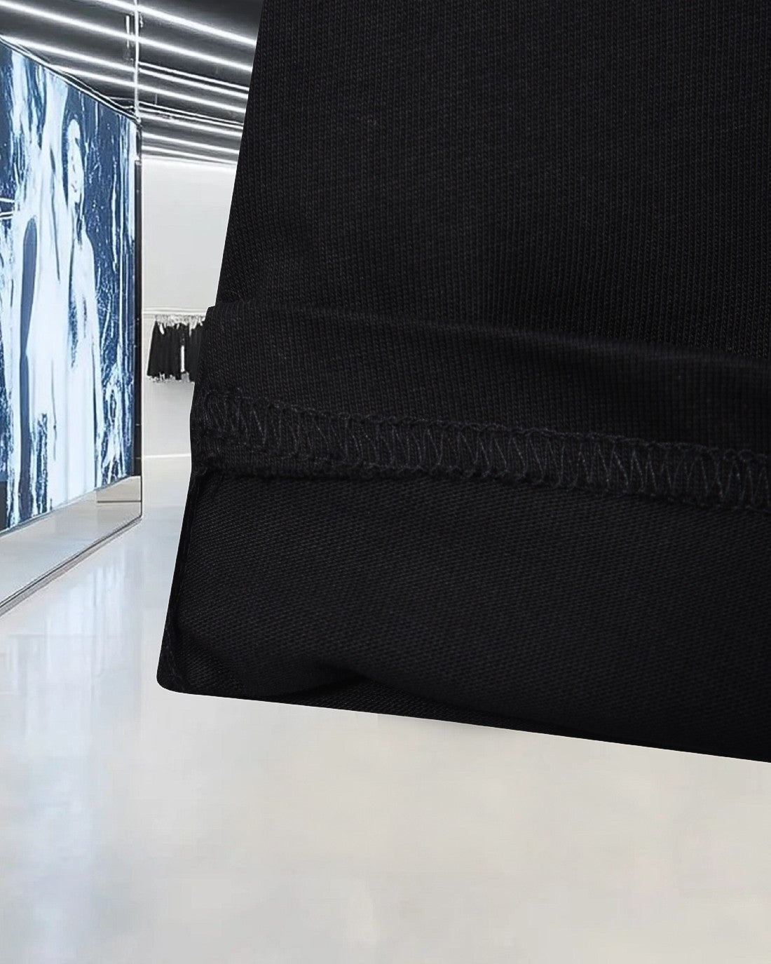 Diamond round neck cotton T-shirt