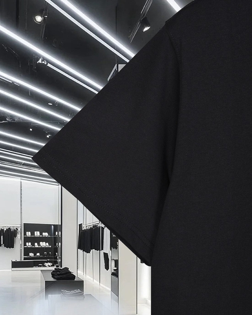 Diamond round neck cotton T-shirt