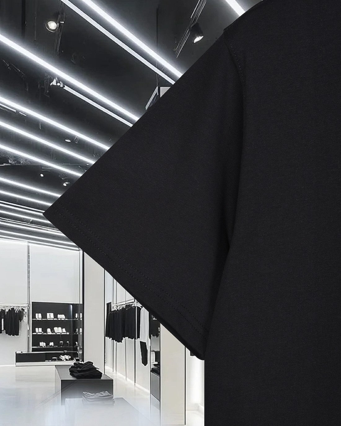 Diamond round neck cotton T-shirt