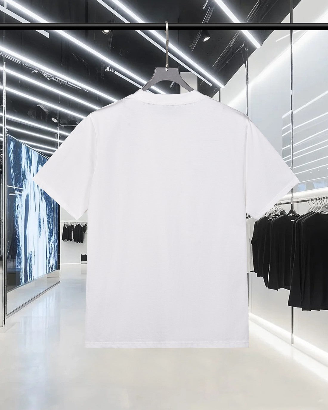 Diamond round neck cotton T-shirt