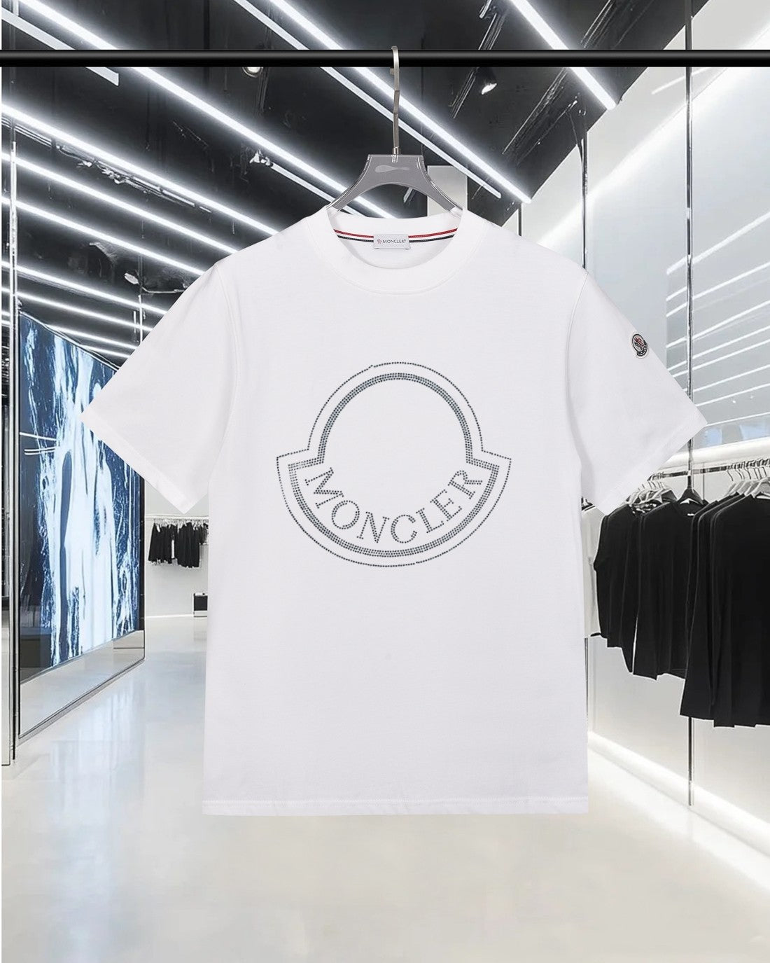 Diamond round neck cotton T-shirt