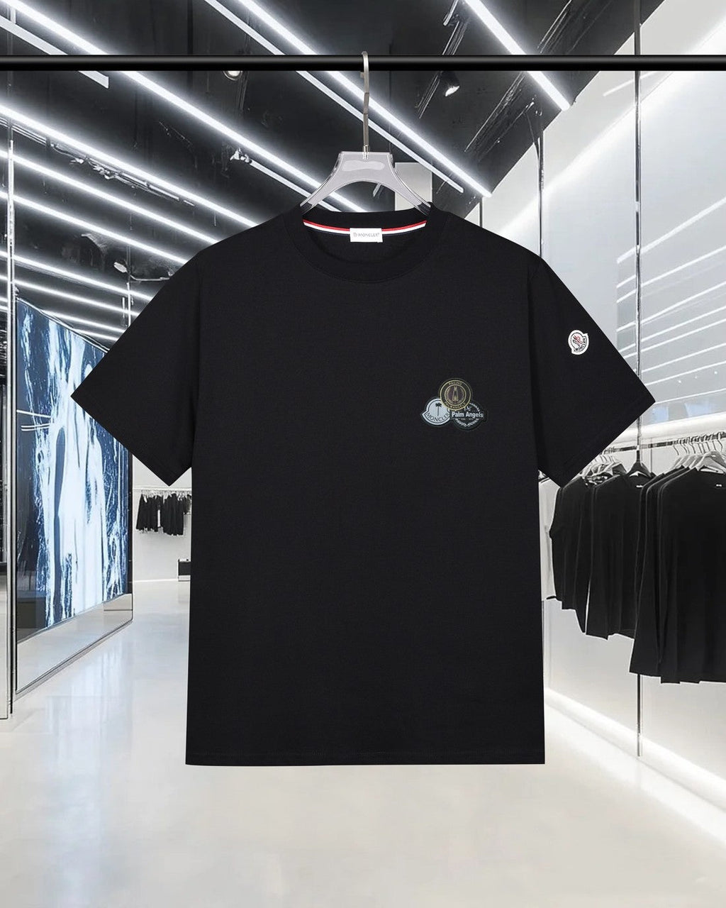 Embroidered crew neck cotton T-shirt