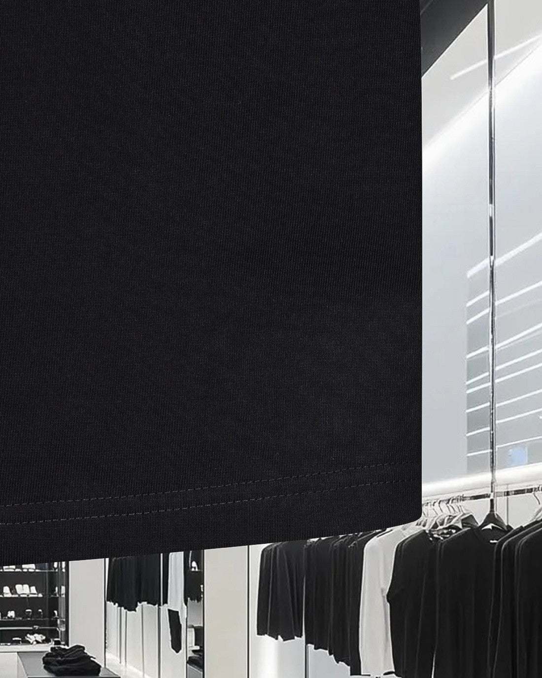 Foamed crew neck cotton T-shirt