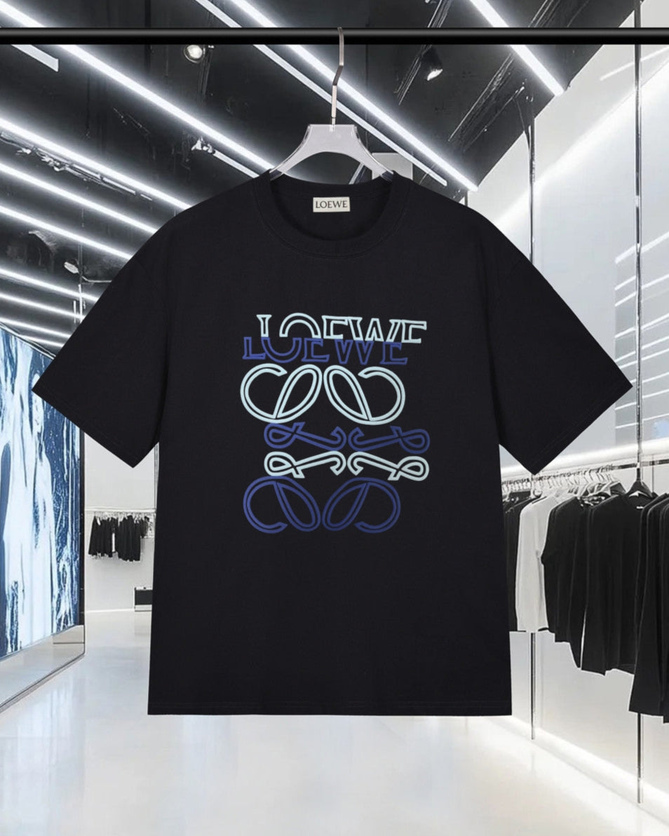 Foamed crew neck cotton T-shirt