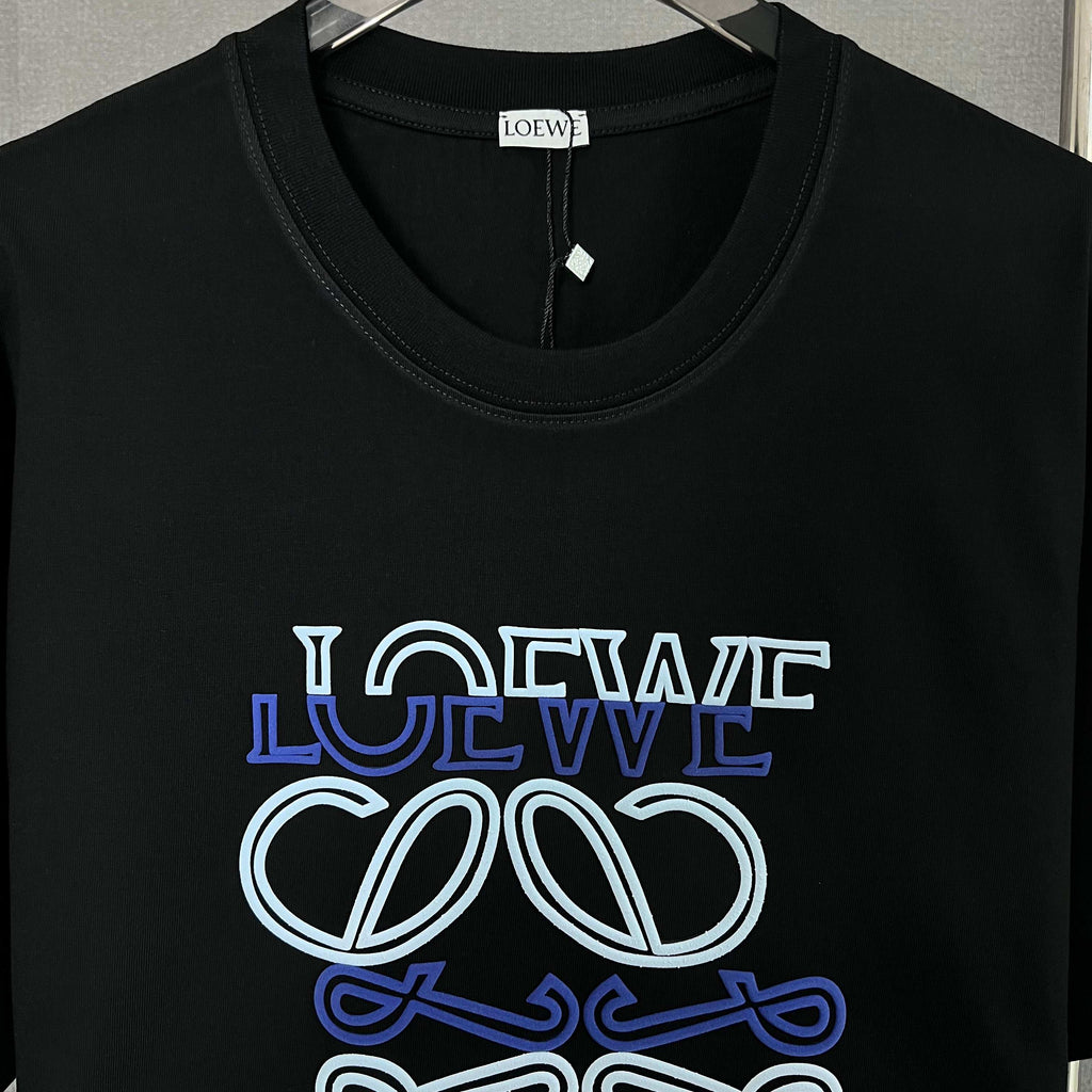 Foamed crew neck cotton T-shirt