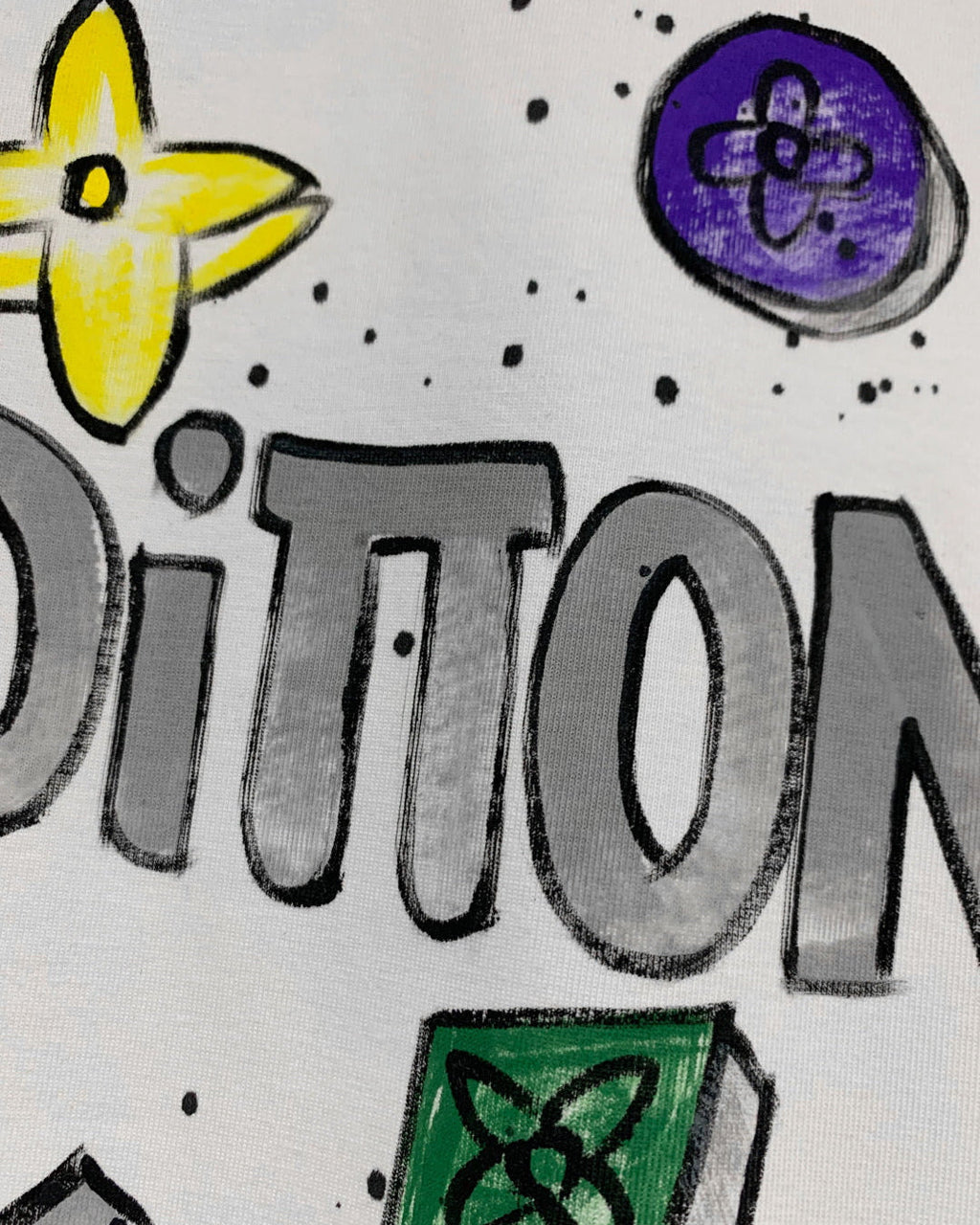 Hand-painted printed T-shirt