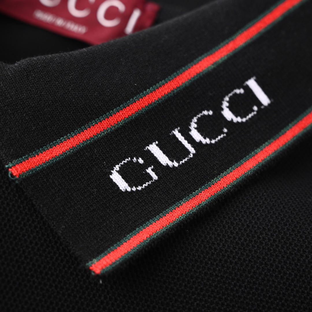 Lapel cotton polo shirt