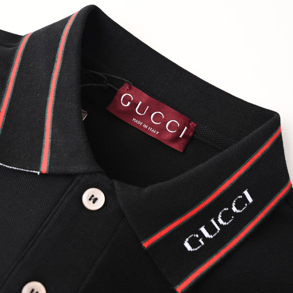 Lapel cotton polo shirt