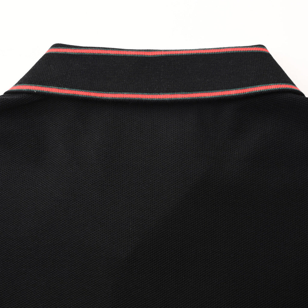 Lapel cotton polo shirt