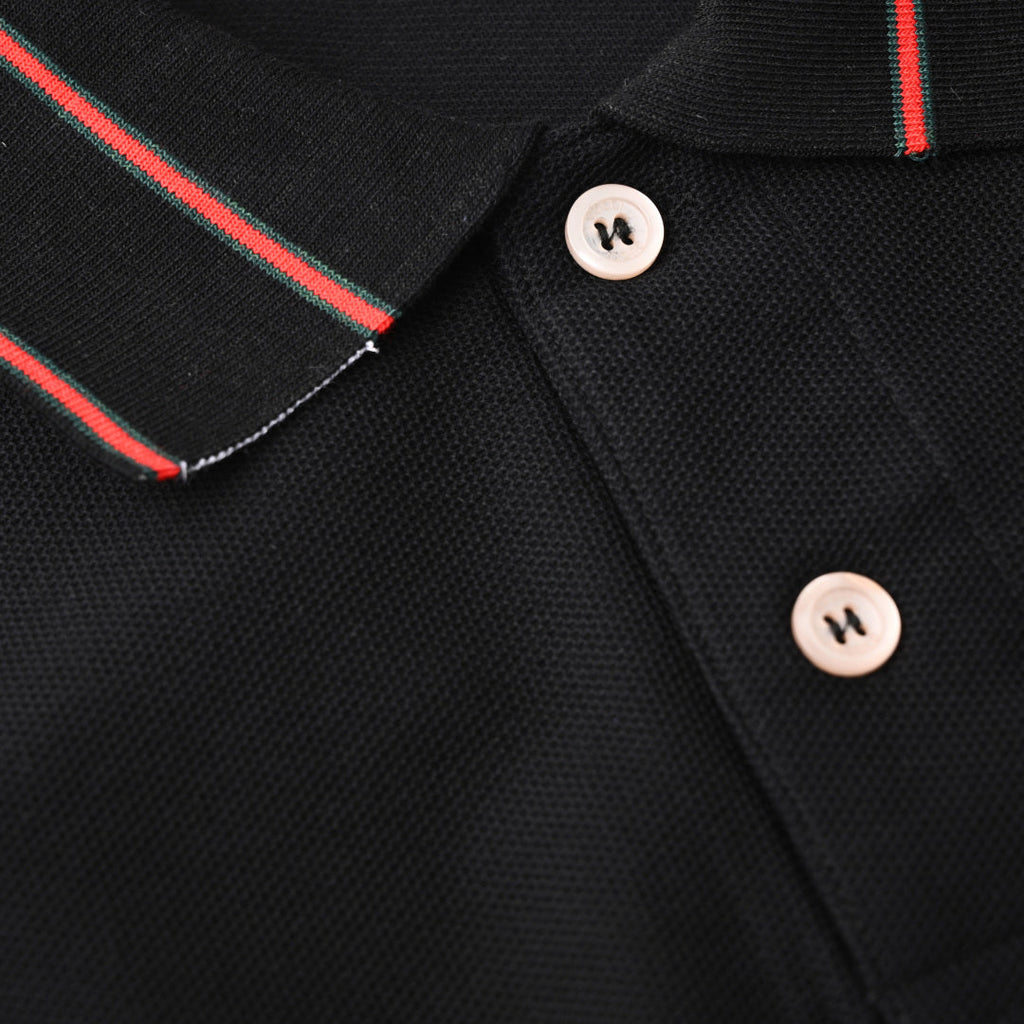 Lapel cotton polo shirt