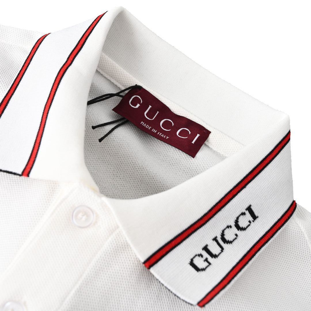 Lapel cotton polo shirt