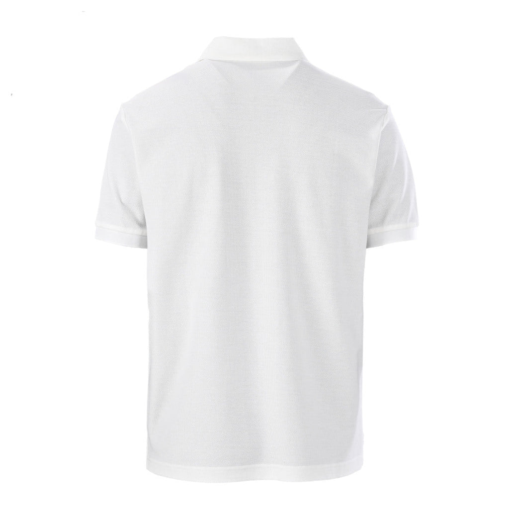 Cotton knit zip-up polo shirt