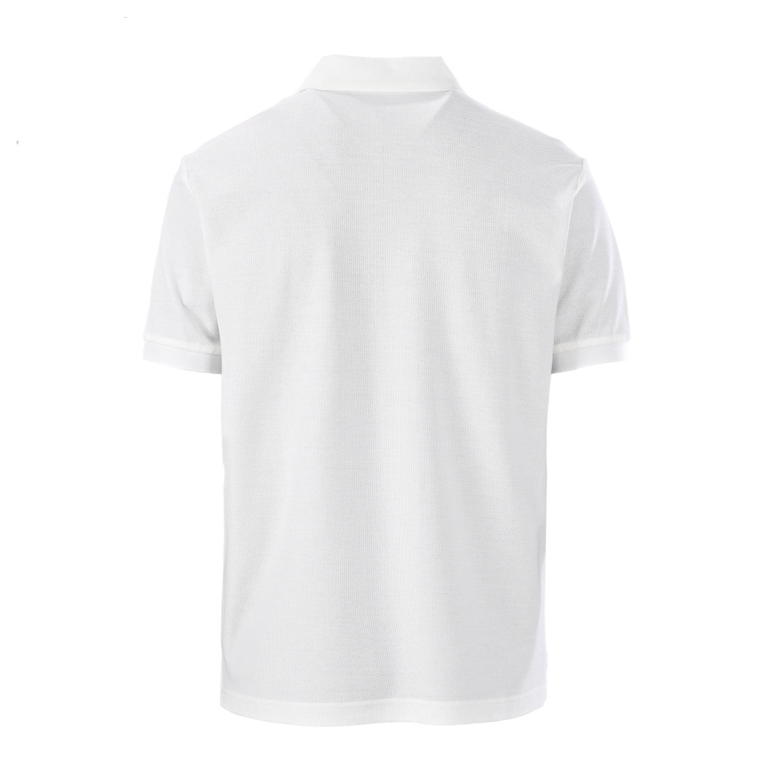 Cotton knit zip-up polo shirt