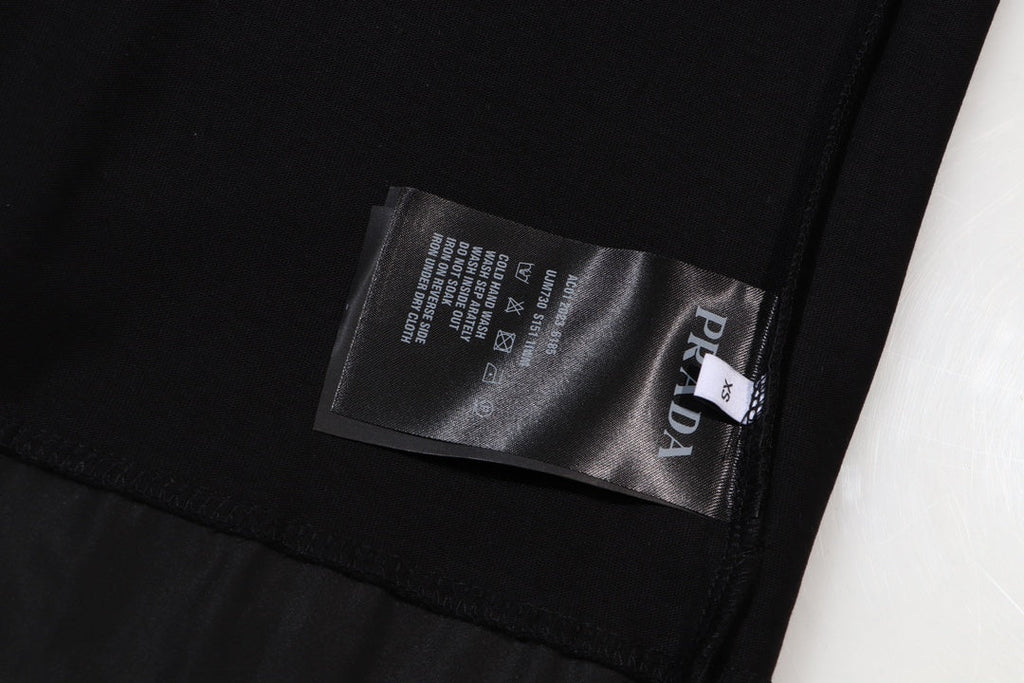 Nylon panelled cotton T-shirt