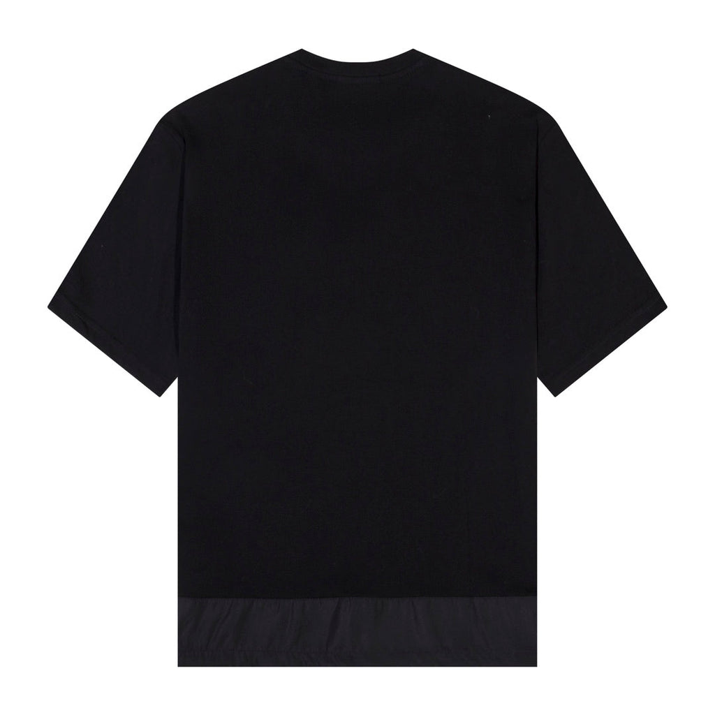 Nylon panelled cotton T-shirt
