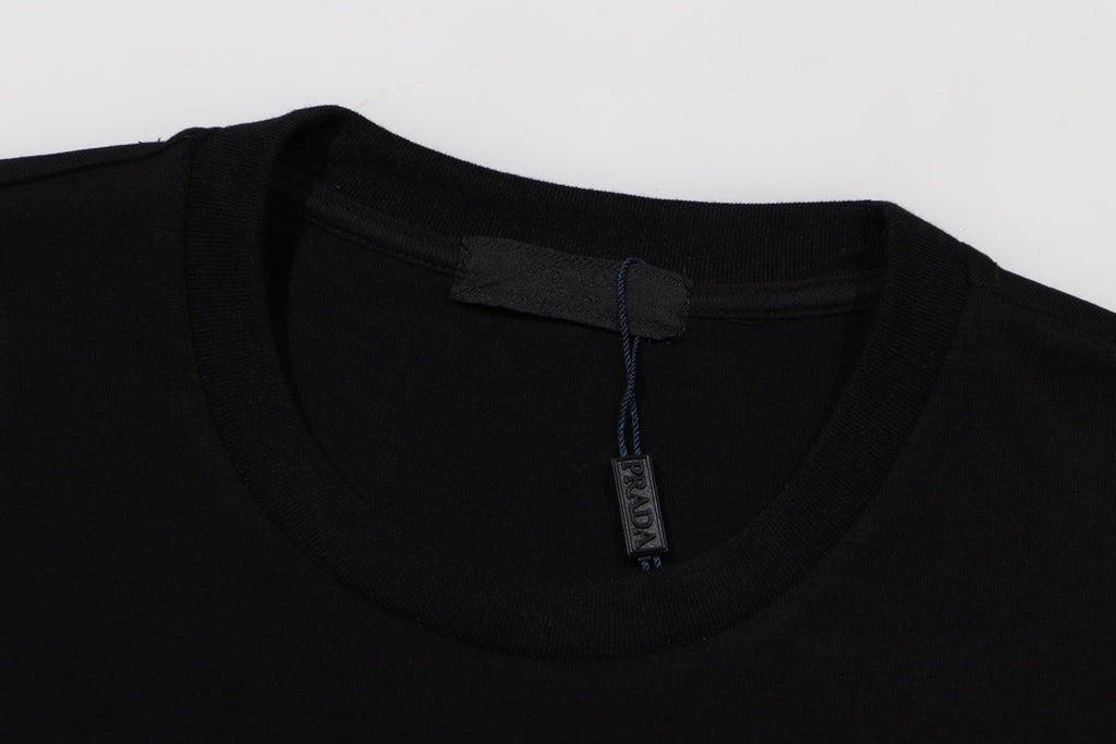 Nylon panelled cotton T-shirt