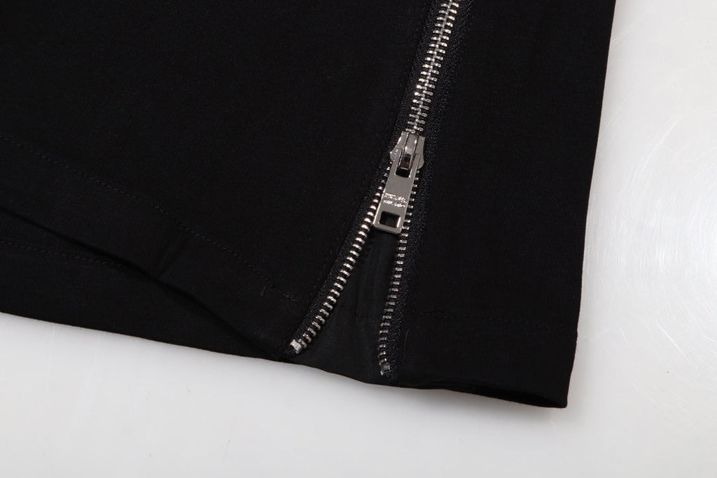 Nylon panelled cotton T-shirt