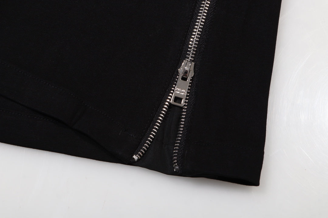 Nylon panelled cotton T-shirt