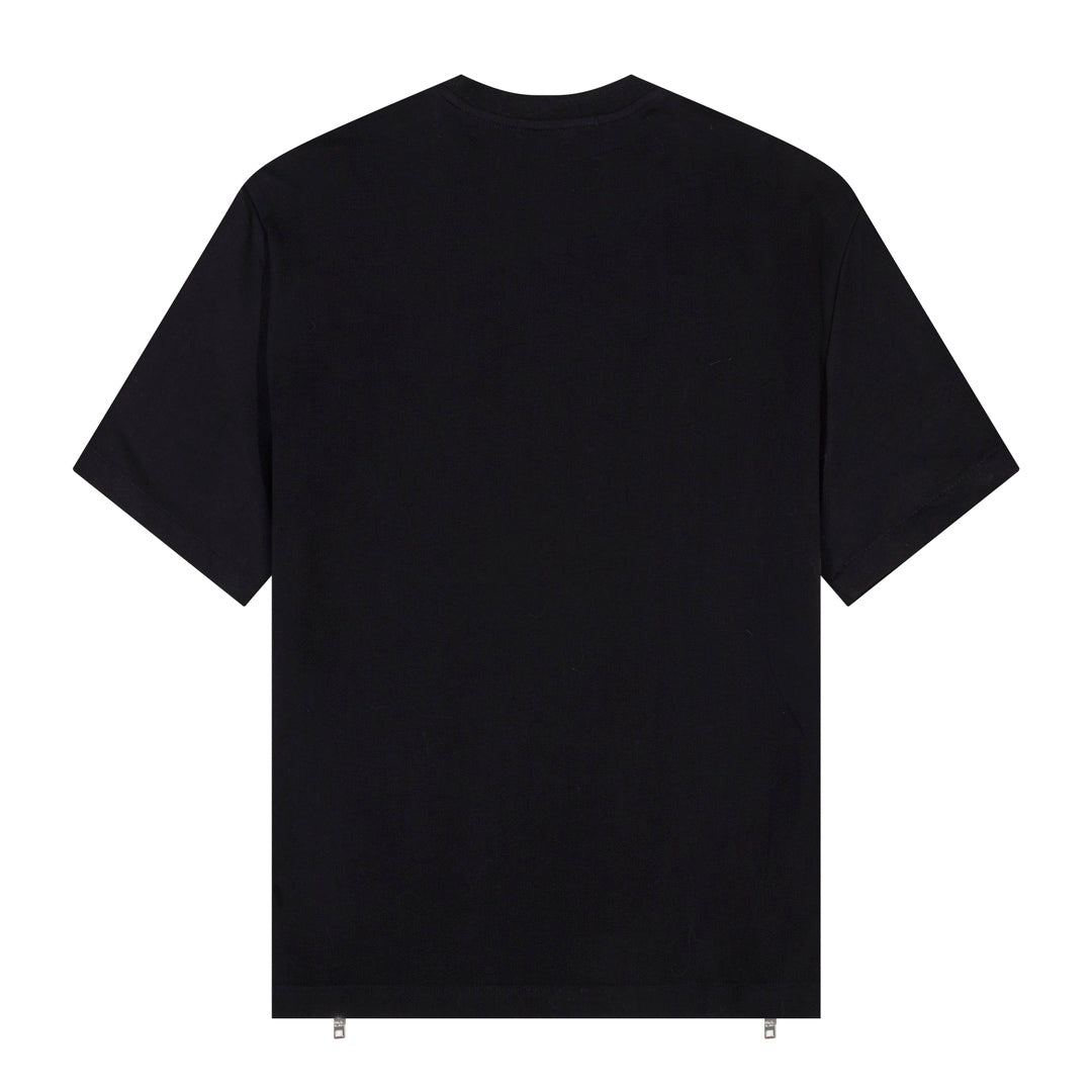 Nylon panelled cotton T-shirt