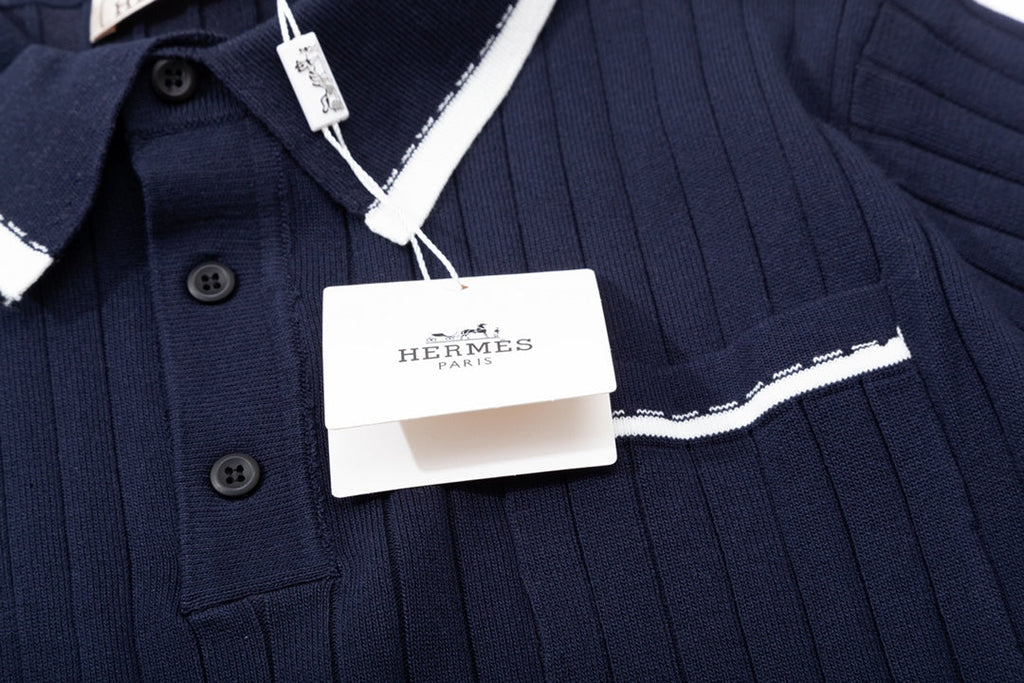 Fashion men's knitted polo shirt