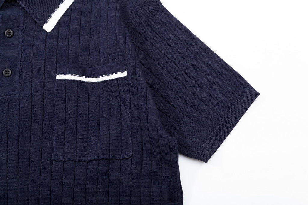 Fashion men's knitted polo shirt