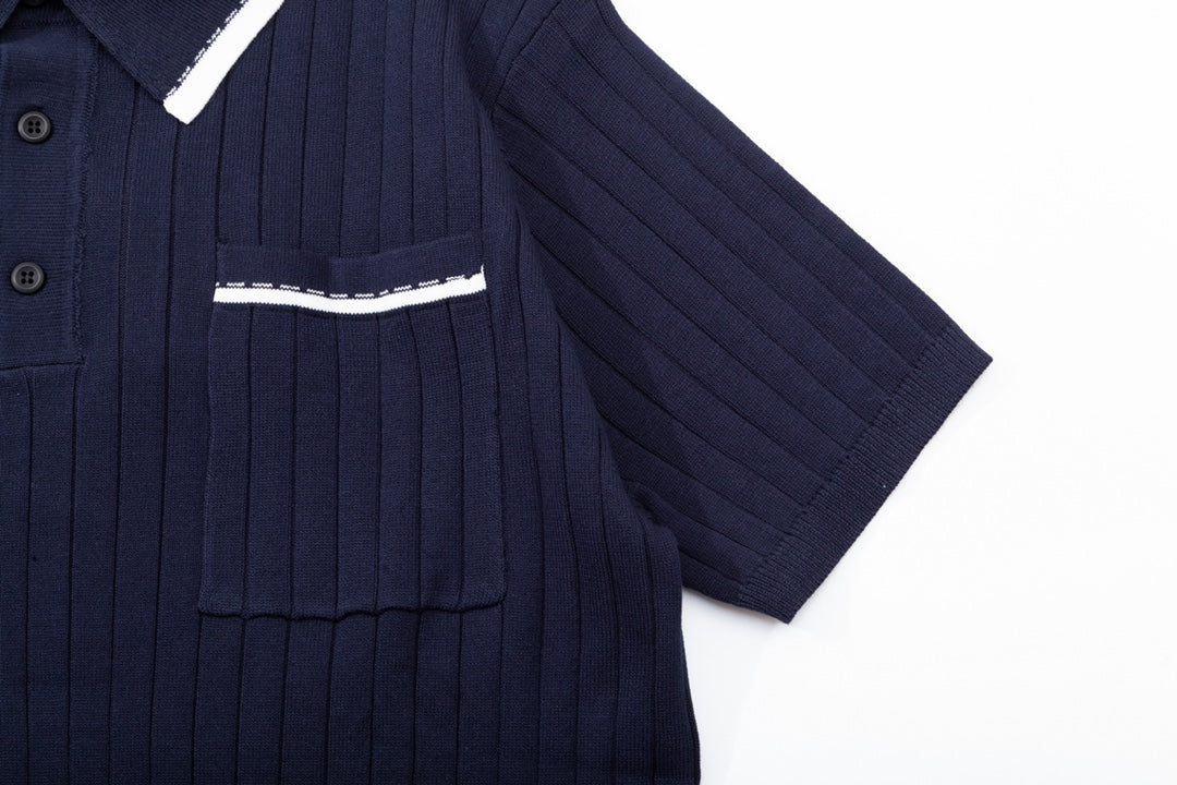 Fashion men's knitted polo shirt