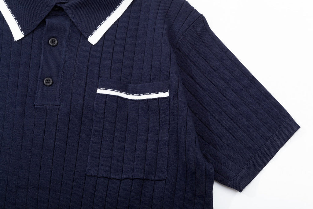 Fashion men's knitted polo shirt