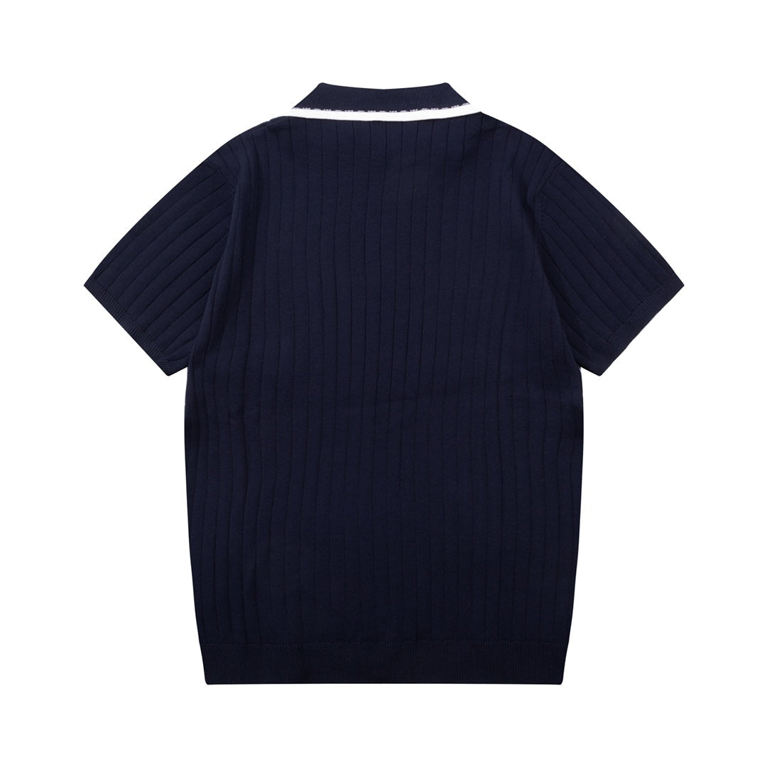 Fashion men's knitted polo shirt