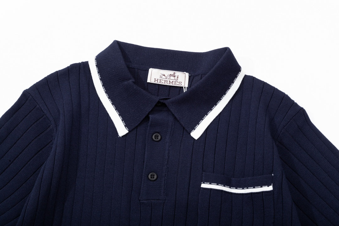 Fashion men's knitted polo shirt