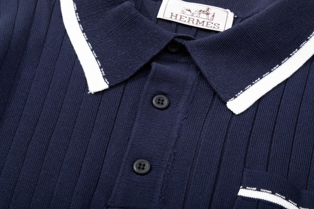 Fashion men's knitted polo shirt