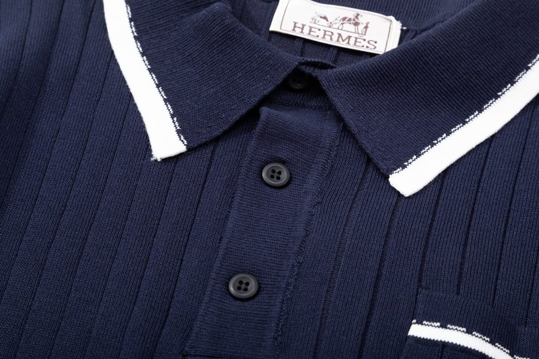 Fashion men's knitted polo shirt