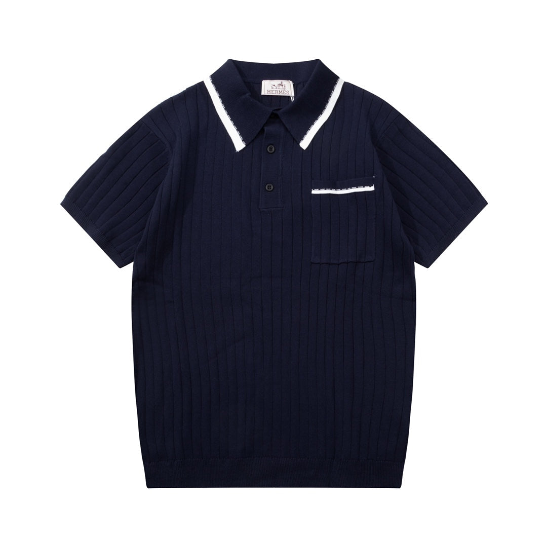 Fashion men's knitted polo shirt