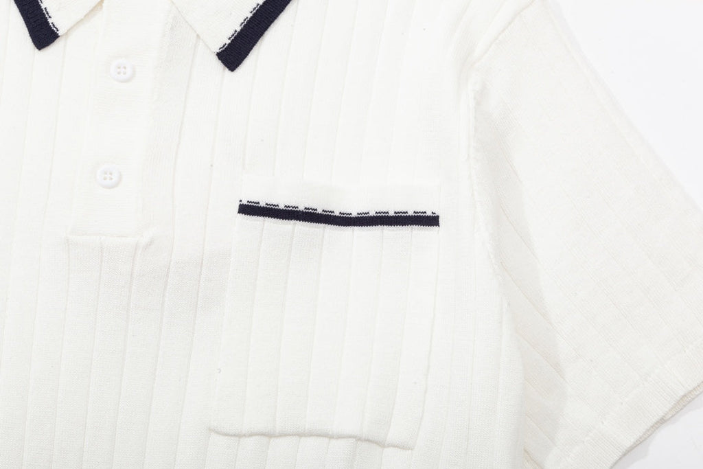 Fashion men's knitted polo shirt