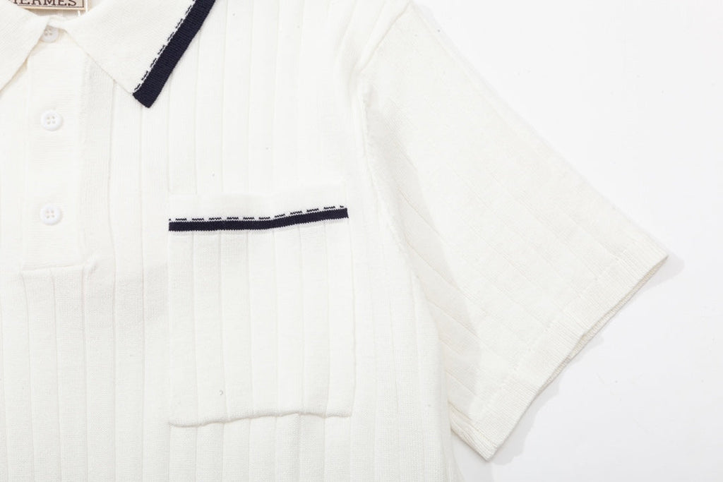 Fashion men's knitted polo shirt