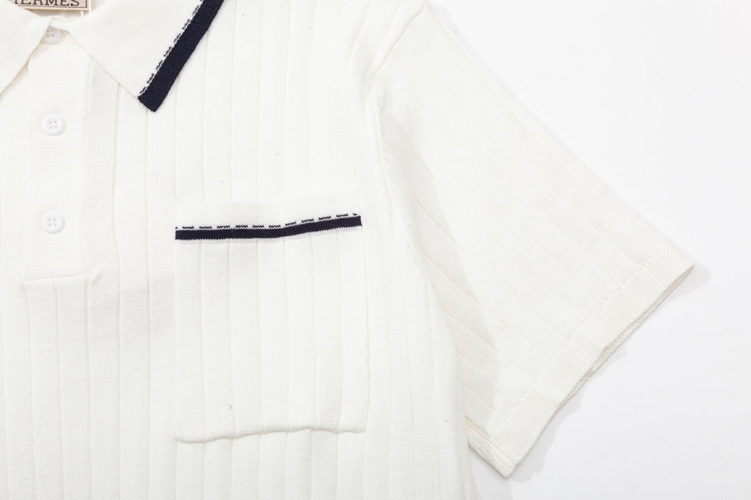 Fashion men's knitted polo shirt