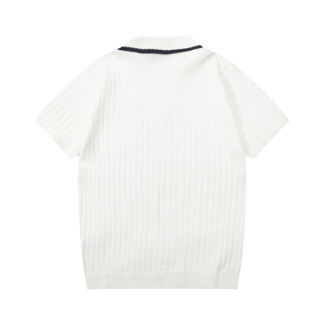Fashion men's knitted polo shirt