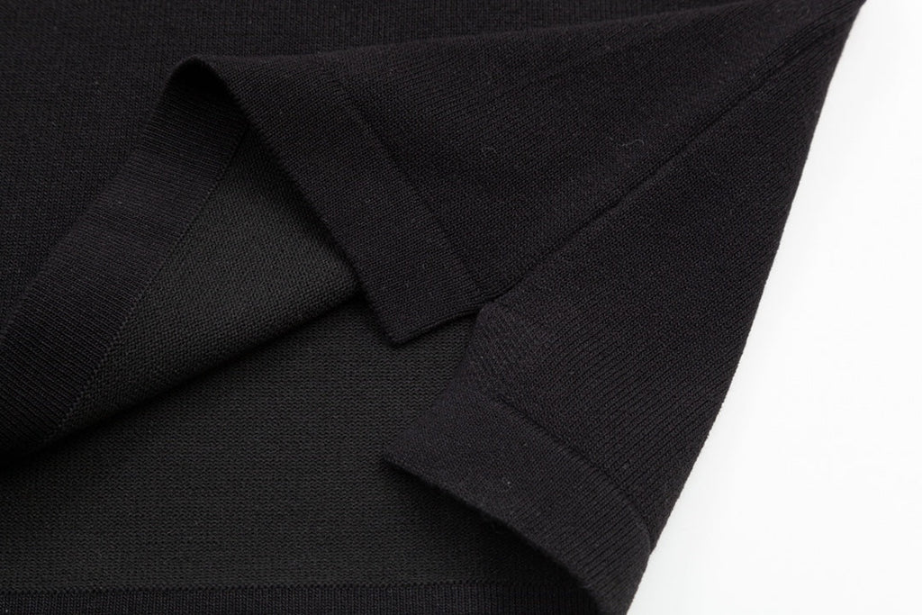 Knitted embroidered crew neck cotton T-shirt