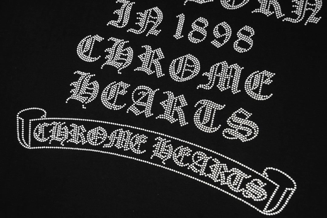 Rhinestone embroidered cotton T-shirt