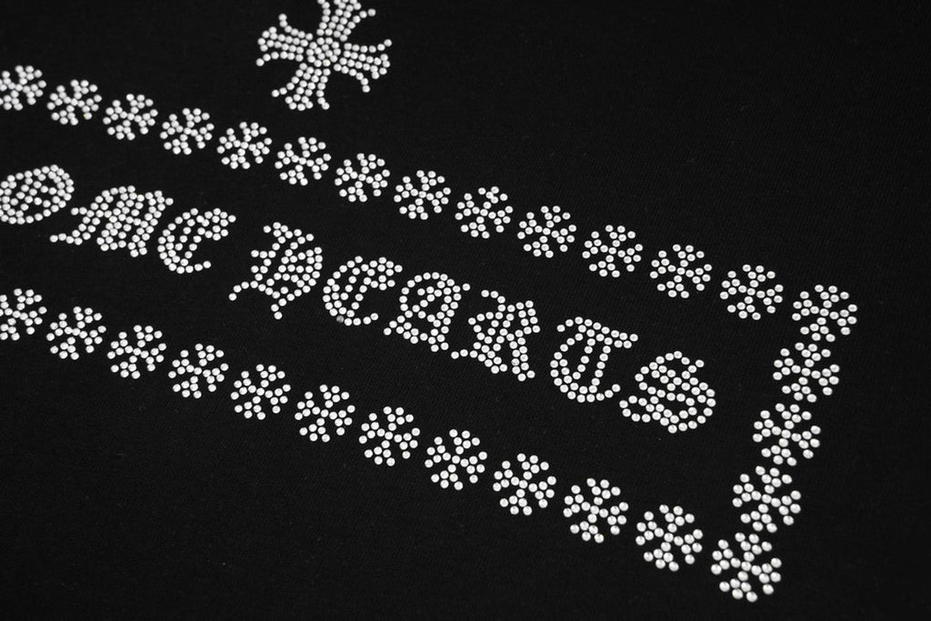 Rhinestone embroidered cotton T-shirt