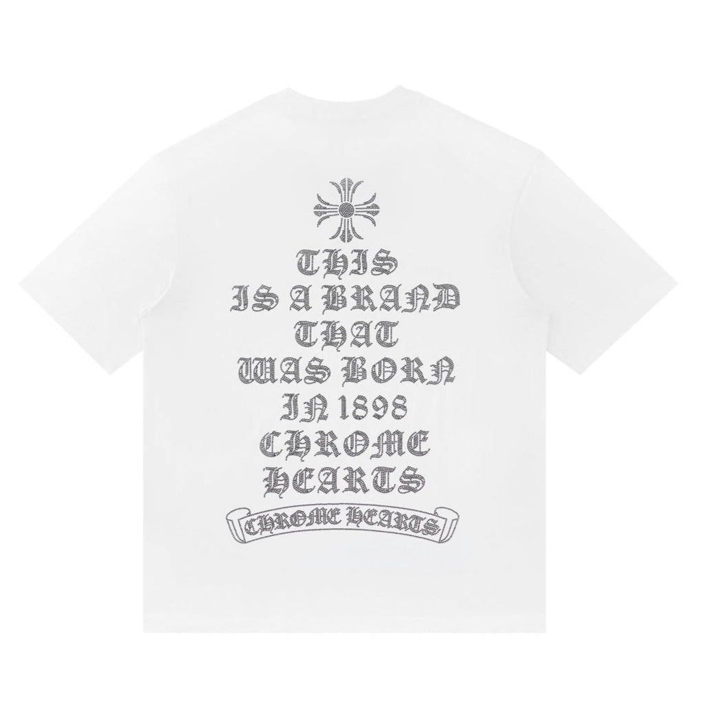 Rhinestone embroidered cotton T-shirt