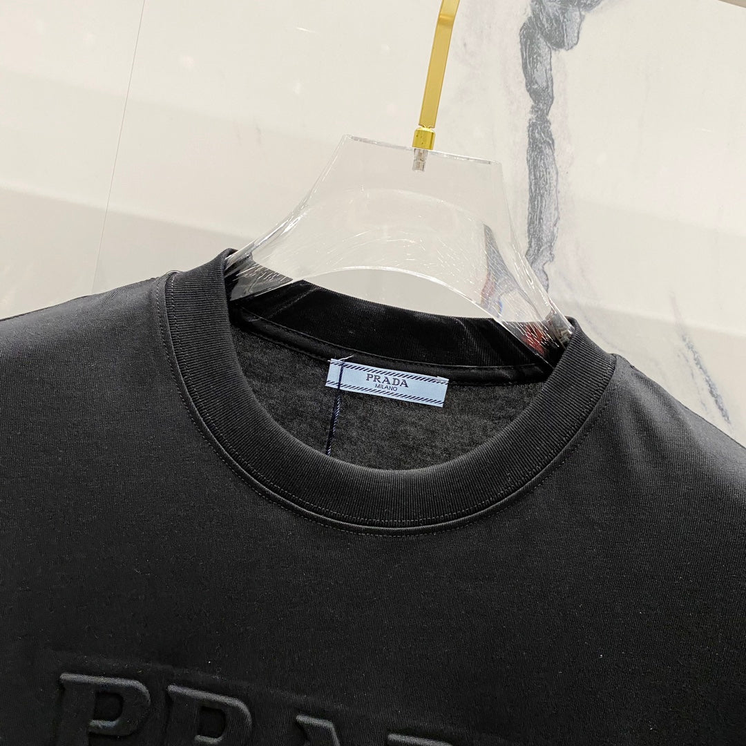 3D cotton crew neck T-shirt