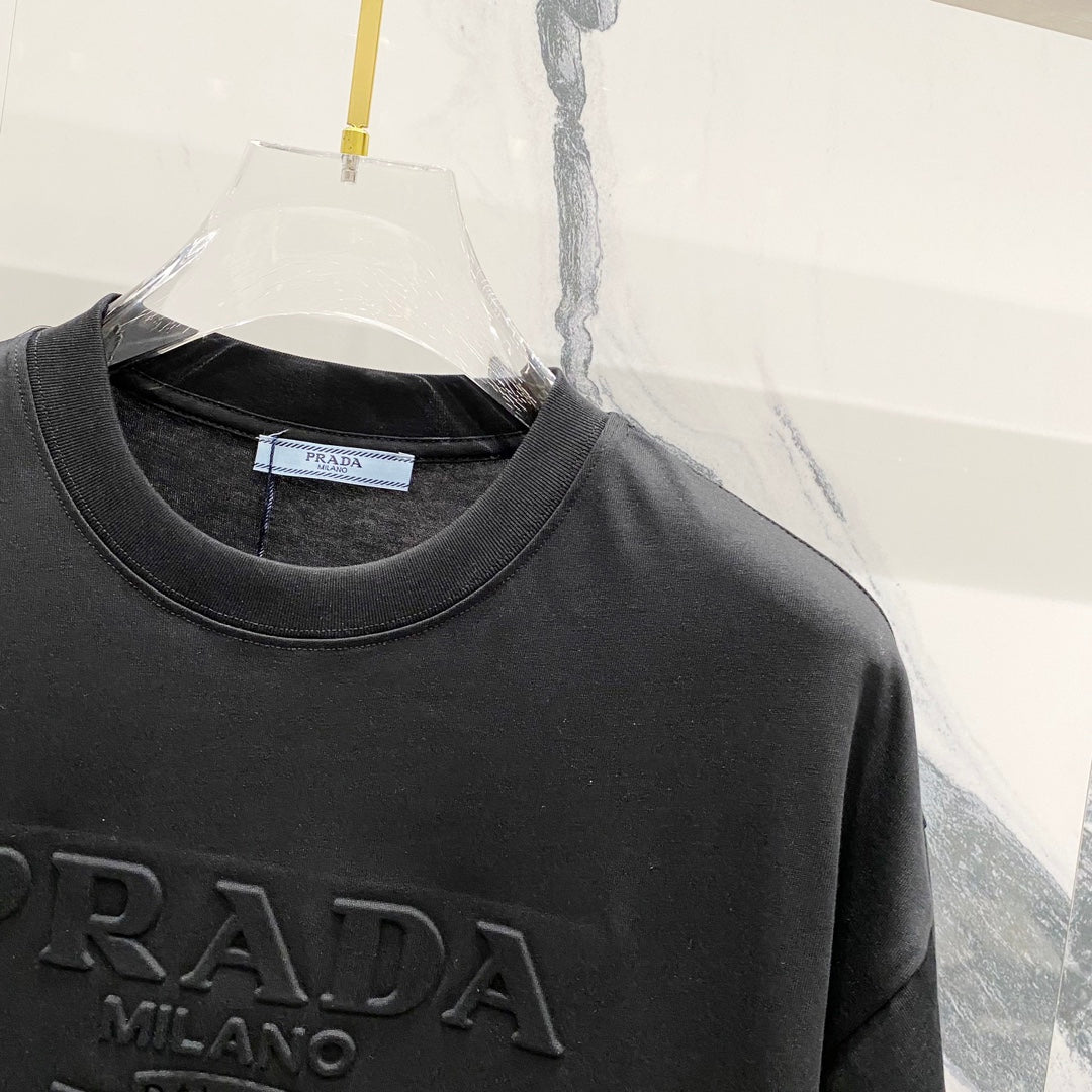 3D cotton crew neck T-shirt