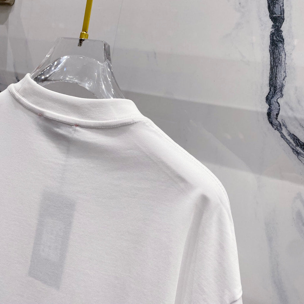 3D cotton crew neck T-shirt