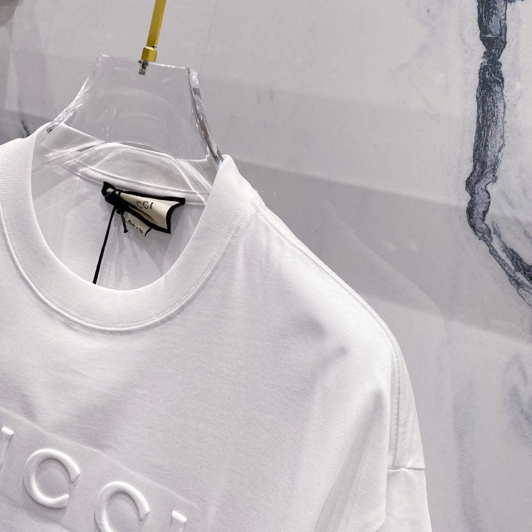 3D cotton crew neck T-shirt