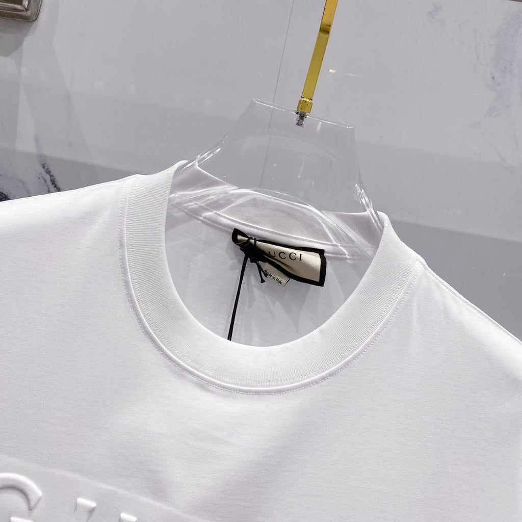 3D cotton crew neck T-shirt